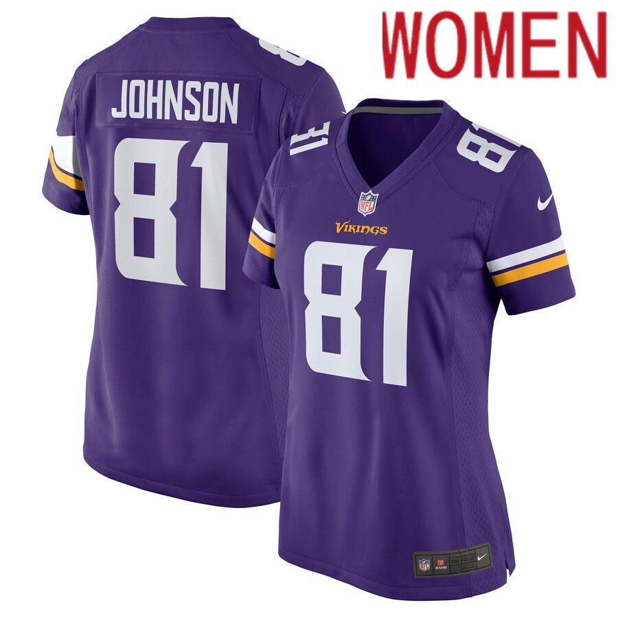 Cheap Women Minnesota Vikings 81 Bisi Johnson Nike Purple Game NFL Jersey